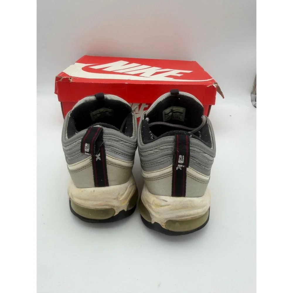 Nike Air Max 97 OG QS Silver Bullet Metallic Silver Red 884421-001 Mens Size 10